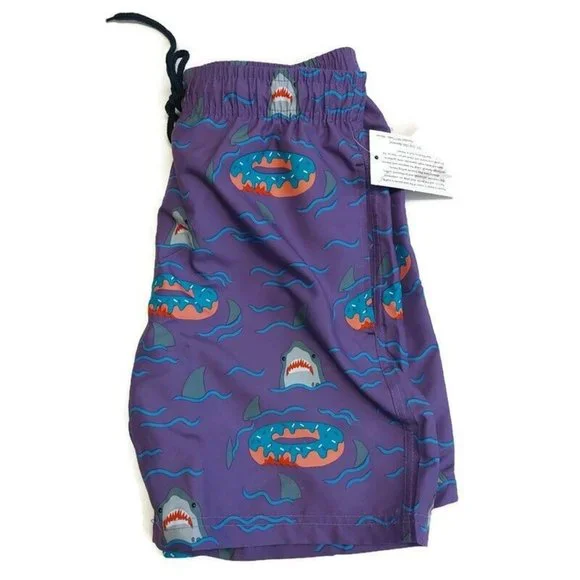 US Surf Club Hawaii Drawstring Lined Swim Board Shorts Mens Size S Sharks Donuts - Picture 5 of 5